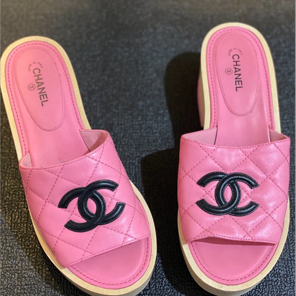 Chanel Pink Clogs